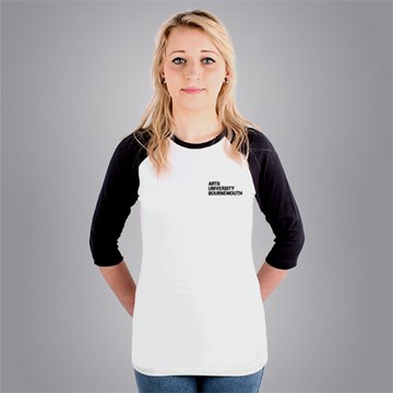 Fitted Arts University Bournemouth Graduation 3/4 sleeve Baseball T-shirt