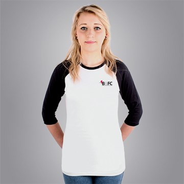 Fitted Blackpool and The Fylde College Graduation 3/4 sleeve Baseball T-shirt